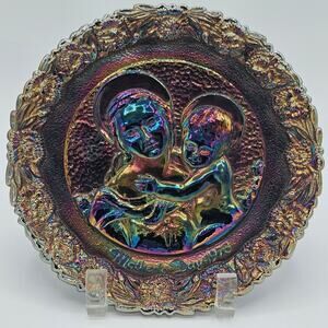 Vintage Fenton Carnival Glass Mother's Day Plate 1973